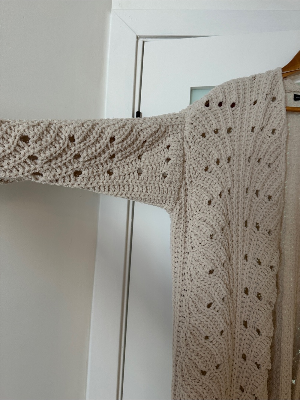 Cozy Open-Front Knit Cardigan Sweater - Cream - Picture 3 of 8